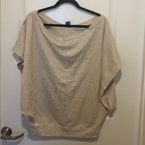NWT Blue asphalt oatmeal dolman blouse